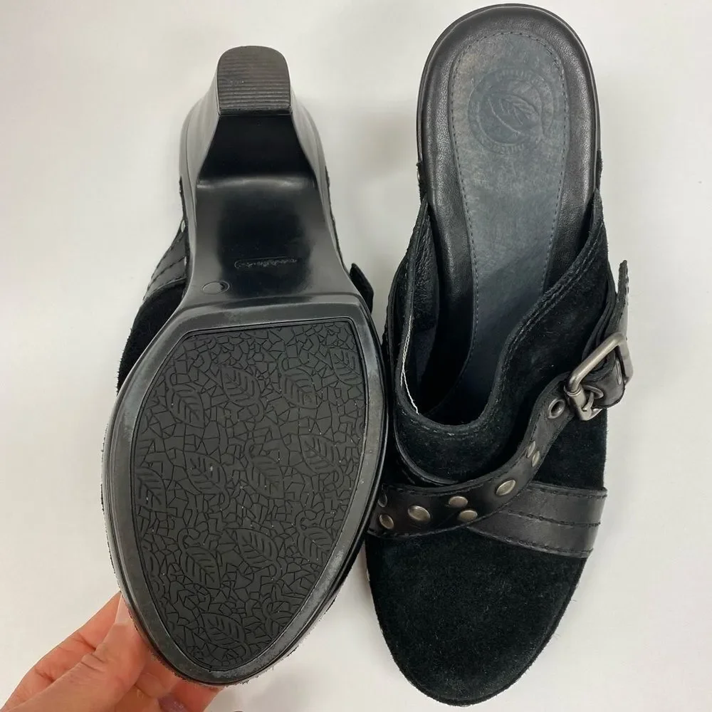 NURTURE black‎ suede becca studded mules - Picture 5 of 10